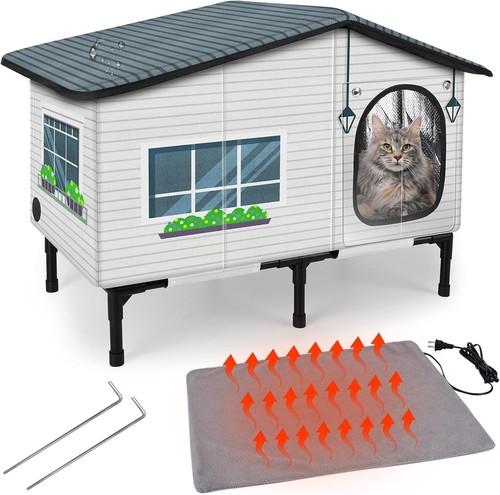 Heated outdoor cat - cat, house