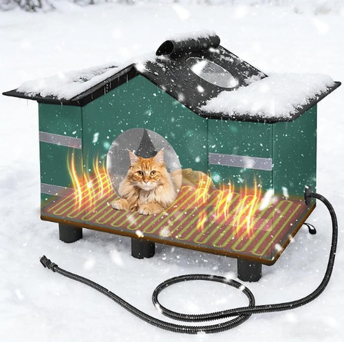 Heated cat shelter for - cat,