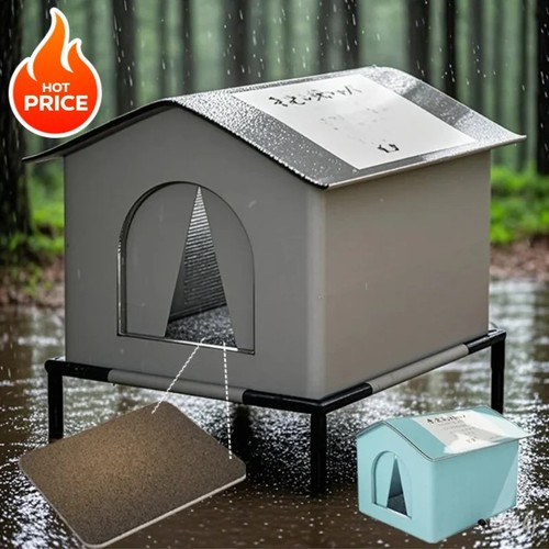 Large heated cat house - heated, for