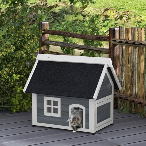 Wooden outdoor cat house feral - outdoor,