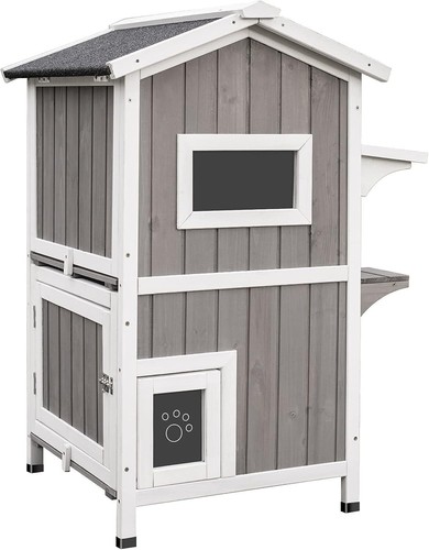 Outdoor cat house two story - outdoor,