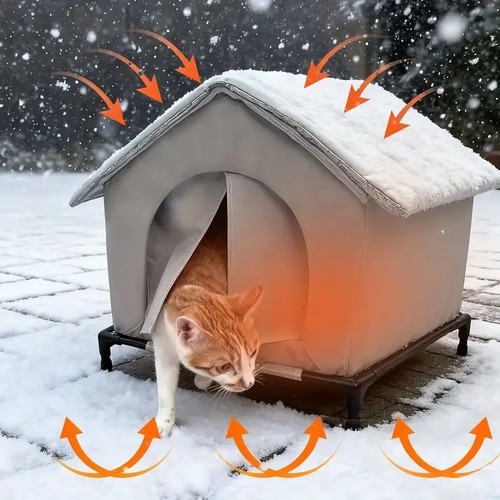 Outdoor winter cat house with - outdoor,