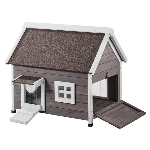 Outdoor cat house wooden - wooden, feral