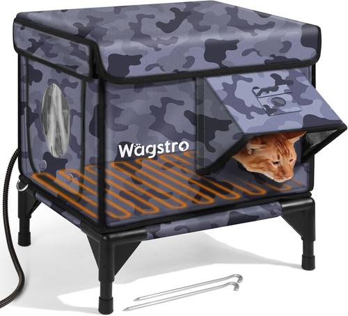 Heated cat house - house, outside