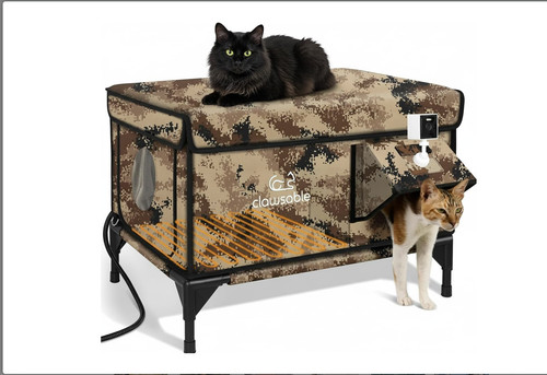 Clawsable heated outdoor cat - heated,