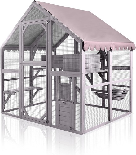 Wooden catio cat enclosure - cat,