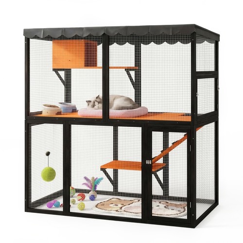 Wooden catio outdoor cat - catio,