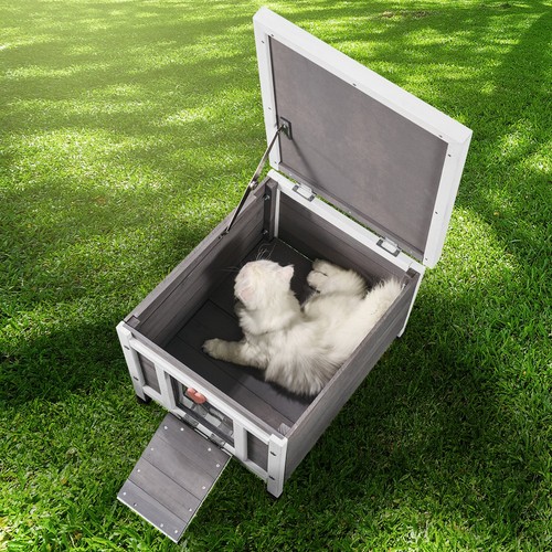 Outdoor wooden cat house feral - outdoor,