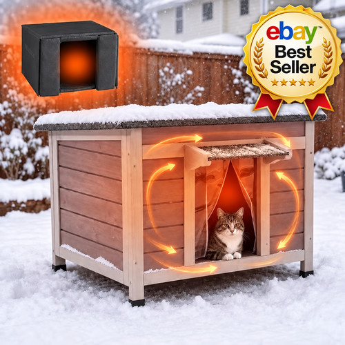 Heated cat shelter - heated, for