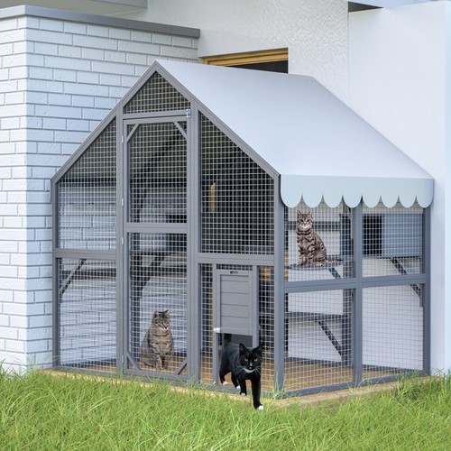 Large catio outdoor cat - catio,