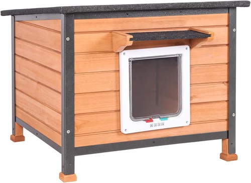 Upgraded wooden cat house - cat,