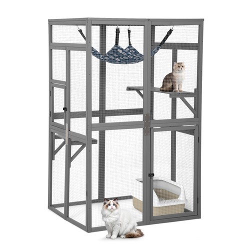 Wooden cat catio outdoor - wooden,