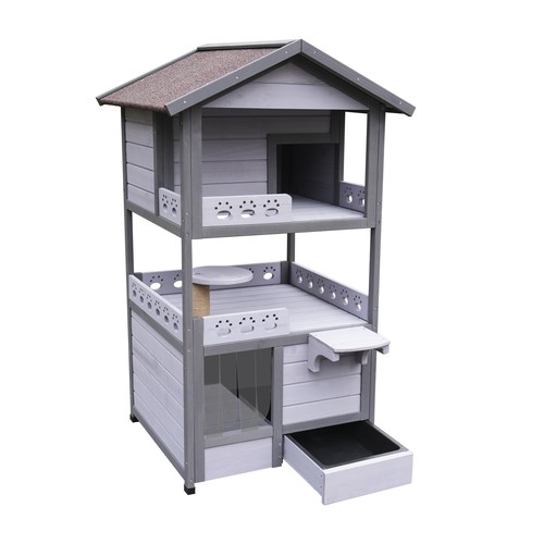 Story outdoor cat house with - 3,