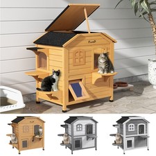 PawHut Wooden Cat House Cat