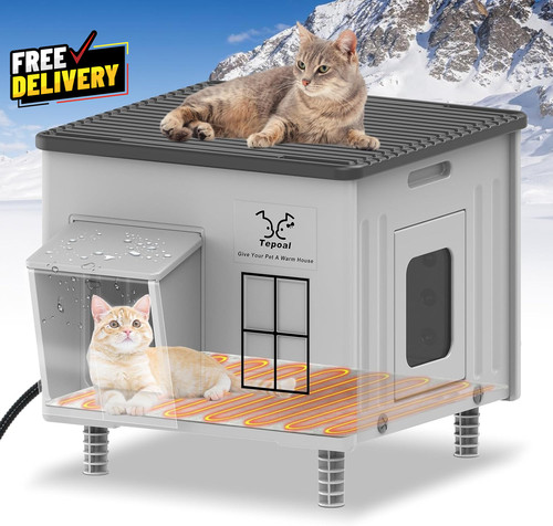 Tepoal heated cat house - heated,