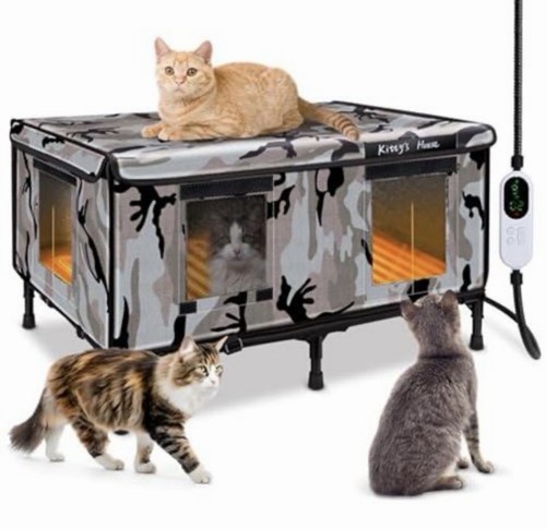 Heated outdoor cat house - heated, xl