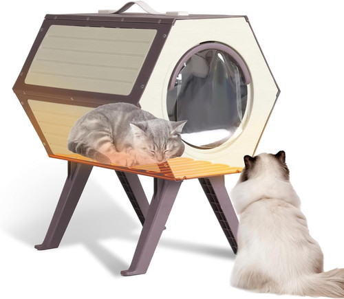 Heated cat house - heated,