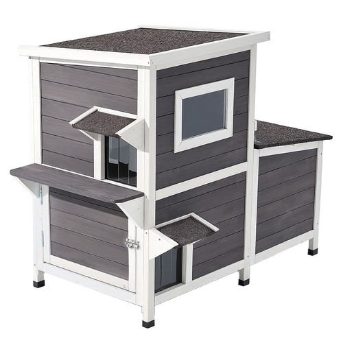 Outdoor cat house - cat, 2-story