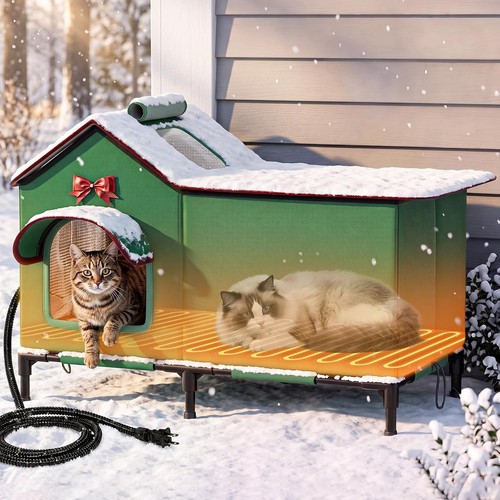 Extra large heated outdoor cat - large,