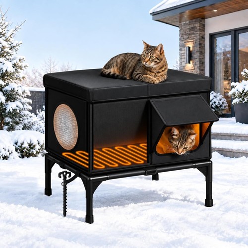 Heated outdoor cat house - outdoor,