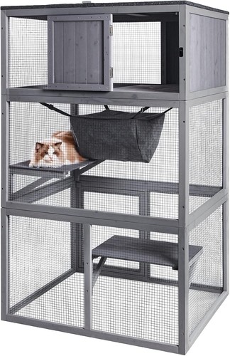 Wooden cat house outdoor - wooden,