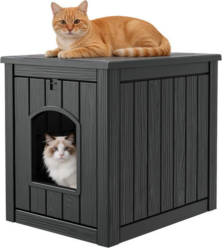 Resin outdoor cat house - cat,
