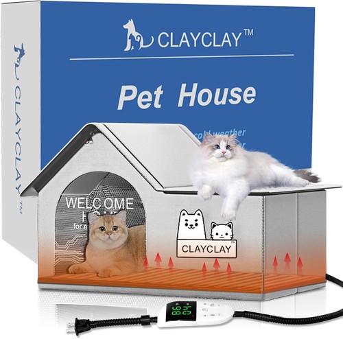Heated cat house for outdoor - heated,
