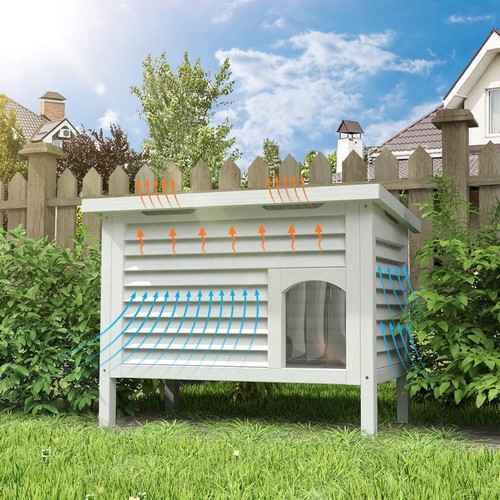 Outdoor cat house solid wood - cat,