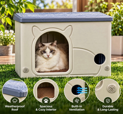 Outdoor cat house waterproof - house,