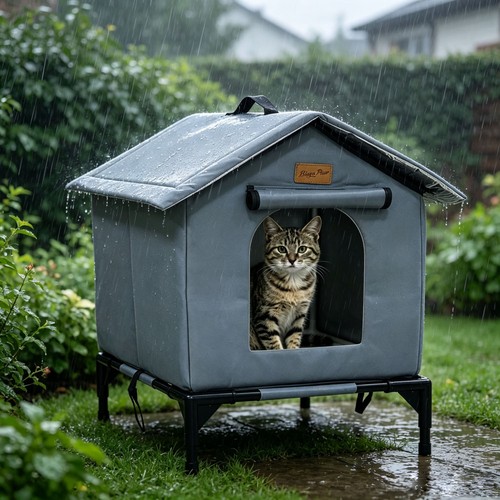 Outdoor cat house elevated - outdoor,