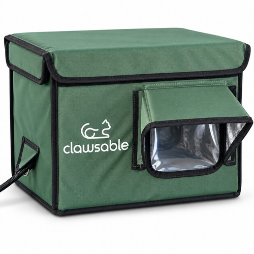 Heated cat house indoor - house, and