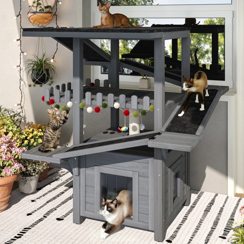 Outdoor cat house weatherproof - house,