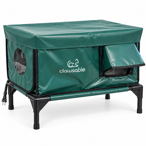 Outdoor heated cat house - heated, w/