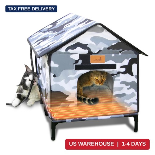 Heated outdoor cat house - cat,